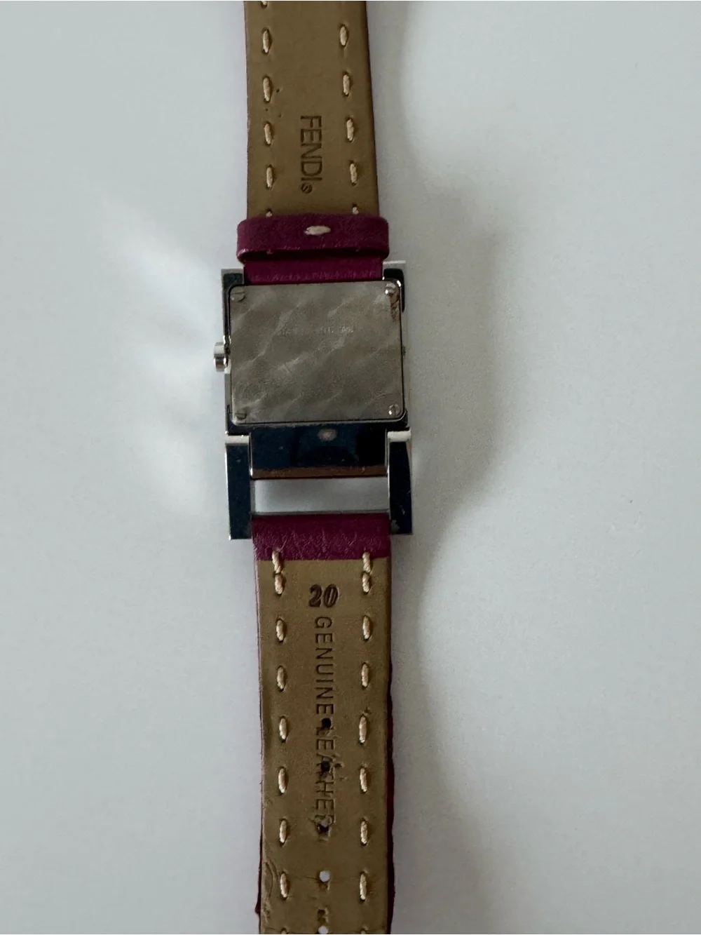 Authentic Vintage Fendi Orologi Square Watch – Burgundy Leather